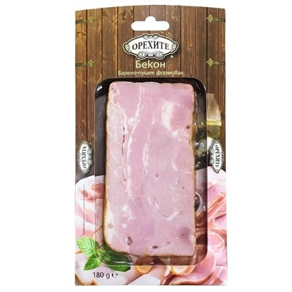 БЕКОН ПУШЕН ПЛОЧКА 180ГР. ОРЕХИТЕ ВАКУУМ-ЦЕНА ЗА БР.