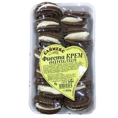 СЛАДКИ ФИЕСТА С КРЕМ ВАНИЛИЯ 300ГР.*16БР. САЙМЕКС
