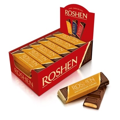 МЛЕЧЕН БАР РОШЕН С КРЕМ КАРАМЕЛ 40ГР.*30БР.-ЦЕНА ЗА БР.