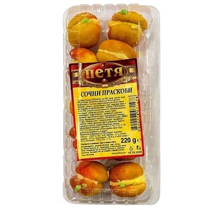 СОЧНИ ПРАСКОВИ ПЕТЯ 220ГР.*20БР.