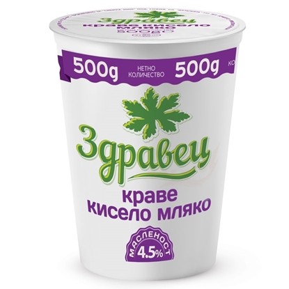 КИСЕЛО МЛЯКО 4.5% ЗДРАВЕЦ 500ГР.*12БР.