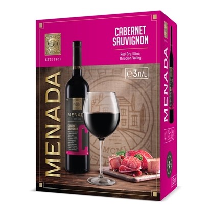 КАБЕРНЕ СОВИНЬОН МЕНАДА 3Л.*4БР. BAG IN BOX