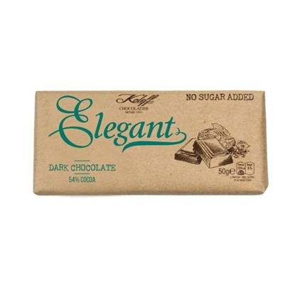 НАТУРАЛЕН ШОКОЛАД БЕЗ ЗАХАР ELEGANT 50ГР.*10БР./ПРЕВОДИ/