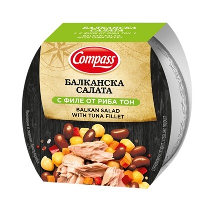 БАЛКАНСКА САЛАТА С РИБА ТОН 160ГР*10БР. КОМПАС