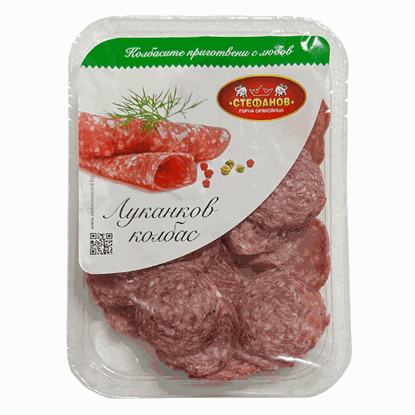 ЛУКАНКОВ КОЛБАС СЛАЙС В ГАЗ 80ГР.*15БР. СТЕФАНОВ-ЦЕНА ЗА БР.