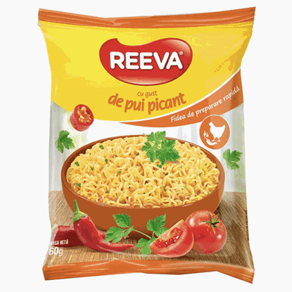 СПАГЕТИ REEVA /РОЛТОН/ С ПИКАНТНО ПИЛЕ 60ГР.*60БР.