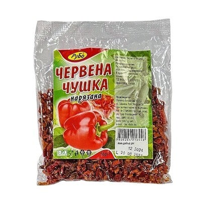 НАРЯЗАНА СУШЕНА ЧЕРВЕНА ЧУШКА 50ГР.*10БР. РУБО