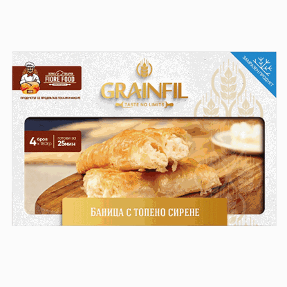 БАНИЦА С ТОП.СИРЕНЕ ПО 4БР.КУТИЯ.*10БР. GRAINFIL ФИН ФУУД-ЦЕНА ЗА КУТИЯ