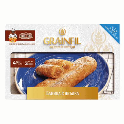 БАНИЦА С ЯБЪЛКА ПО 4БР. КУТИЯ.*10БР. GRAINFIL ФИН ФУУД-ЦЕНА ЗА КУТИЯ