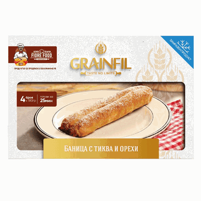 БАНИЦА С ТИКВА И ОРЕХИ 4БР.КУТИЯ.*10БР.GRAINFIL ФИН ФУУД-ЦЕНА ЗА КУТИЯ