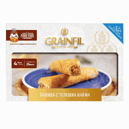 БАНИЦА С ТЕЛЕШКА КАЙМА КУТИЯ.*10БР. GRAINFIL ФИН ФУУД-ЦЕНА ЗА КУТИЯ