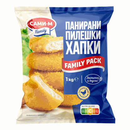 ПАНИРАНИ ПИЛЕШКИ ХАПКИ FAMILY PACK 1КГ.*6БР. САМИ-М