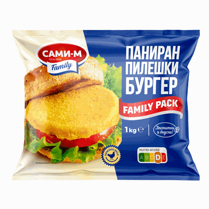 ПАНИРАН ПИЛЕШКИ БУРГЕР FAMILY PACK 1КГ.*6БР. САМИ-М