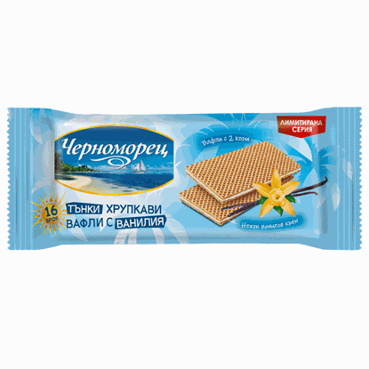 ОБИКНОВЕНИ ВАФЛИ ЧЕРНОМОРЕЦ *24БР. С КРЕМ ВАНИЛИЯ