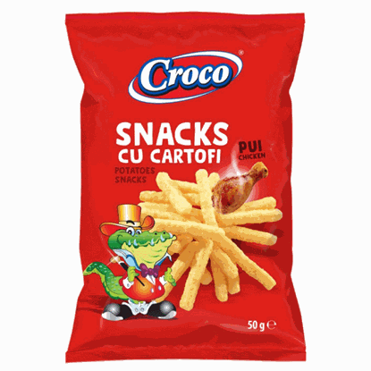 СНАКС КАРТОФЕН КРОКО С ПИЛЕ 50ГР.*14БР.