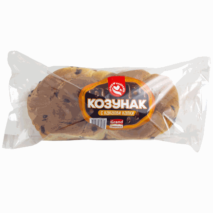 КОЗУНАК С КАКАОВИ КАПКИ 400ГР.*7БР.ГРАНД КОМЕРС