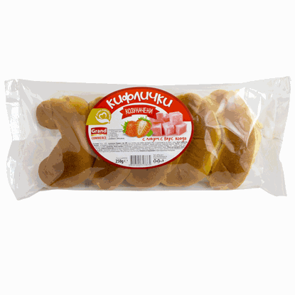 КИФЛИЧКИ С ЛОКУМ ЯГОДА 250ГР.*10БР.ГРАНД КОМЕРС