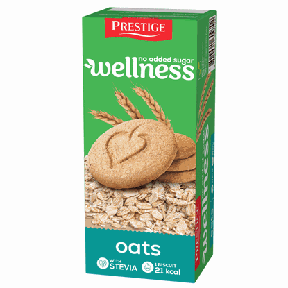 БИСКВИТИ БЕЗ ЗАХАР ОВЕС WELLNES 102ГР.*18БР. ПРЕСТИЖ