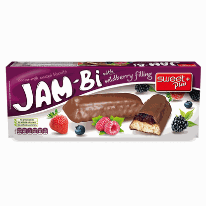 ШОК. БИСКВИТИ JAM-BI ГОРСКИ ПЛОД 150ГР.*24БР.СУИТ