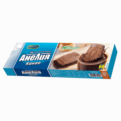 БИСКВИТИ АНЕЛИЯ 200ГР.*30БР. КАКАО