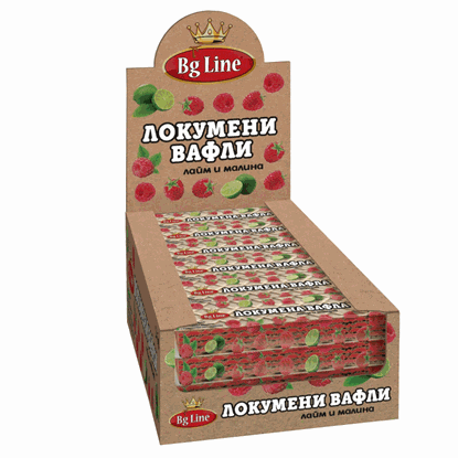 ЛОКУМЕНА ВАФЛА ЛАЙМ И МАЛИНА 30ГР.*24БР. БГ ЛАЙН - ЦЕНА ЗА КУТИЯ