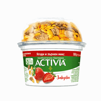 АКТИВИА ЗАКУСКА ЗЪРНЕН МИКС И ЯГОДИ 188ГР.*12БР.