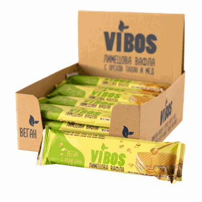 ЛИМЕЦОВА ВАФЛА С ОРЕХОВ ТАХАН И МЕД 30ГР.*20БР. VIBOS
